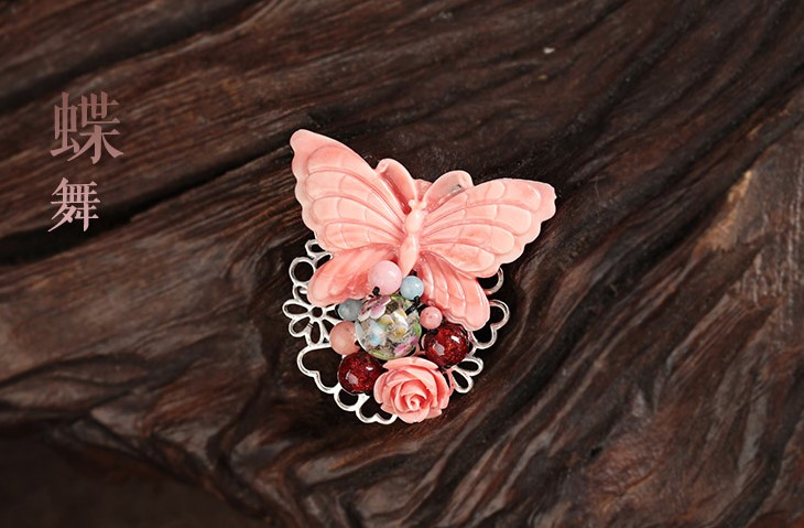 蝶舞家佳樂文學(xué)古典胸針，古風(fēng)毛衣胸花