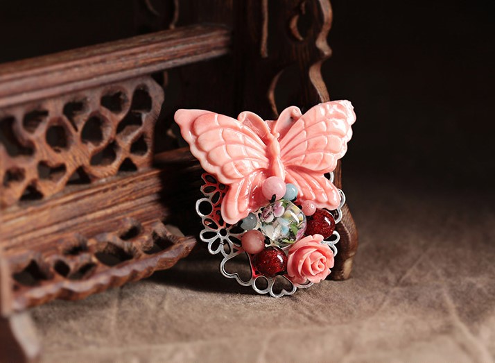 蝶舞家佳樂文學(xué)古典胸針，古風(fēng)毛衣胸花