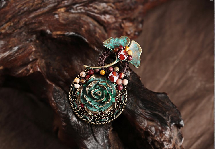葉痕復(fù)古文藝胸針，民族風(fēng)風(fēng)胸花飾品