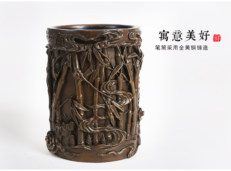 仿古步步高筆筒，文房四寶擺件