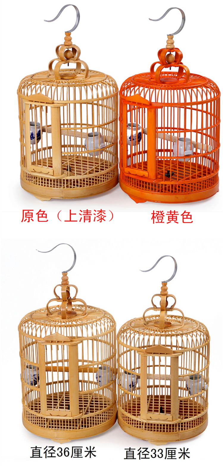 原木色畫眉鳥籠，竹制鳥籠子