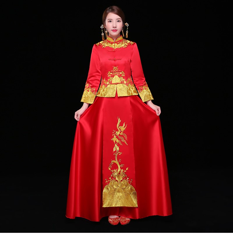 古典喜服中式禮服，秀禾服新娘結(jié)婚禮服
