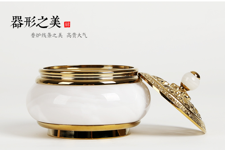 金玉滿堂香爐，創(chuàng)意銅玉熏香爐