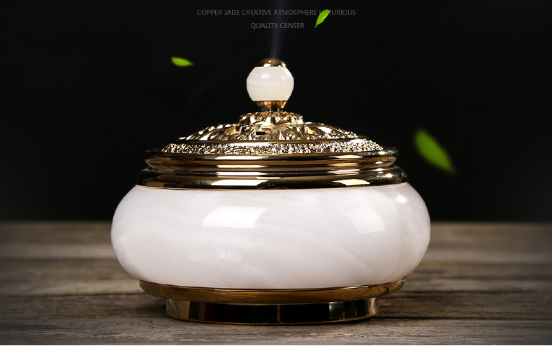 金玉滿堂香爐，創(chuàng)意銅玉熏香爐