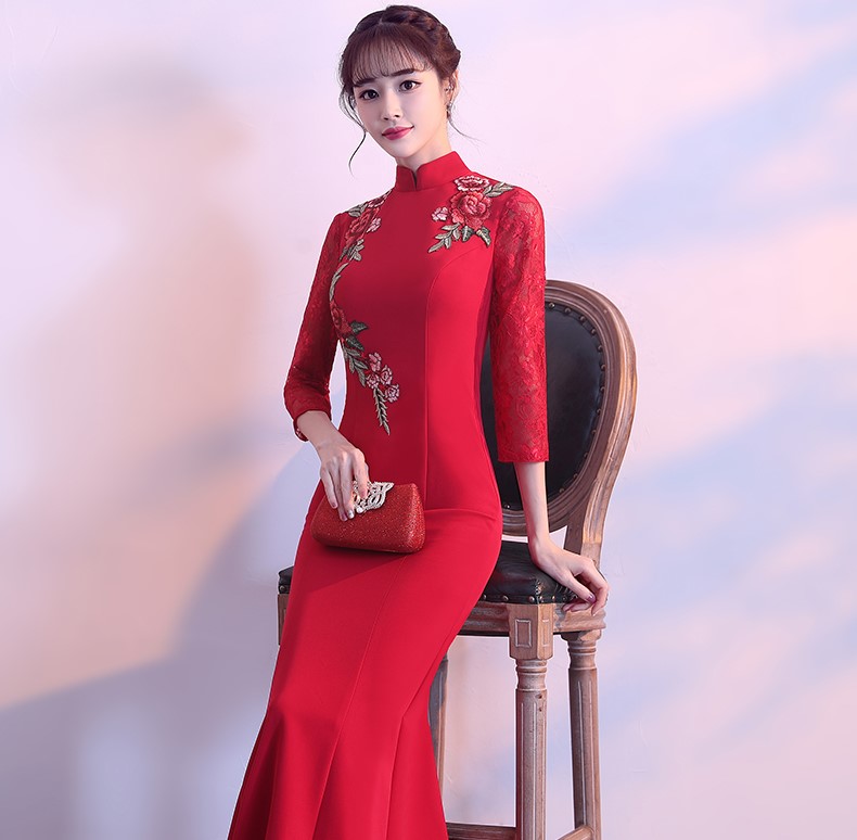 端莊大氣中式禮服，優(yōu)雅家佳樂文學(xué)晚禮服