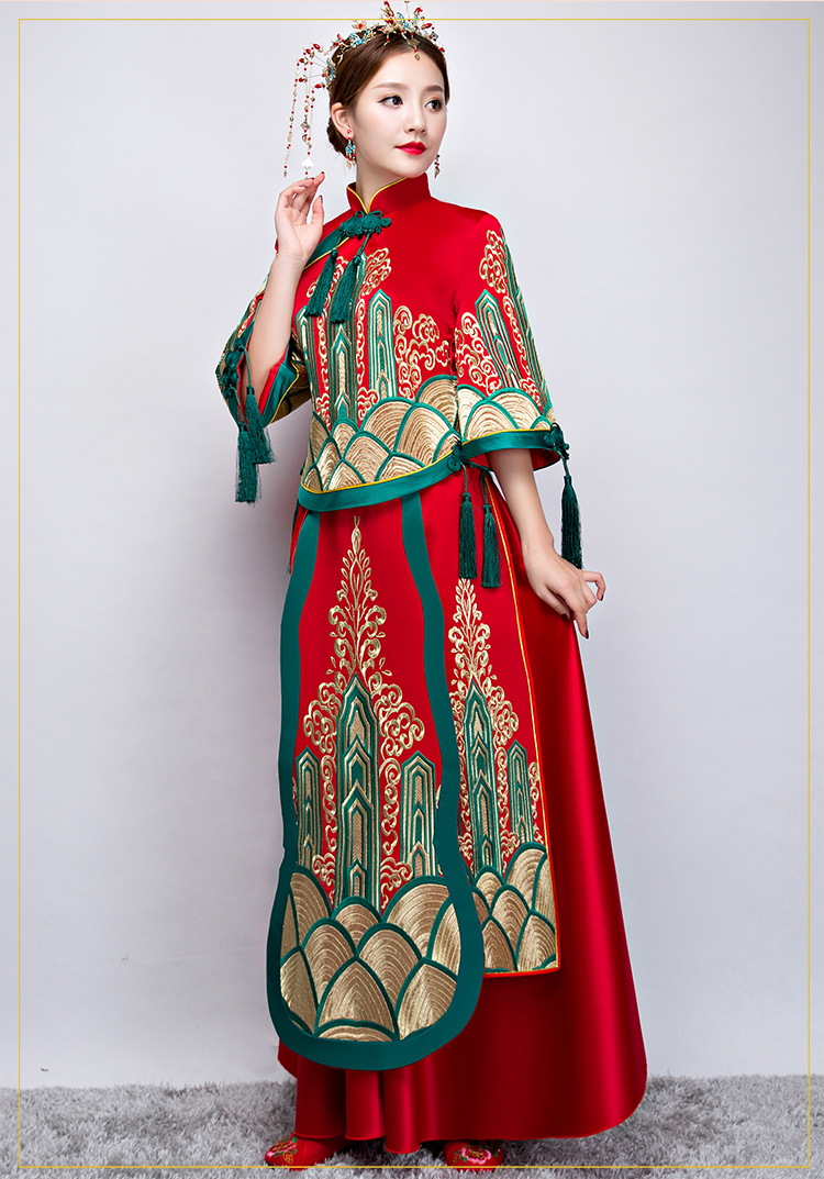 家佳樂(lè)文學(xué)秀禾服中式禮服，新娘結(jié)婚禮服