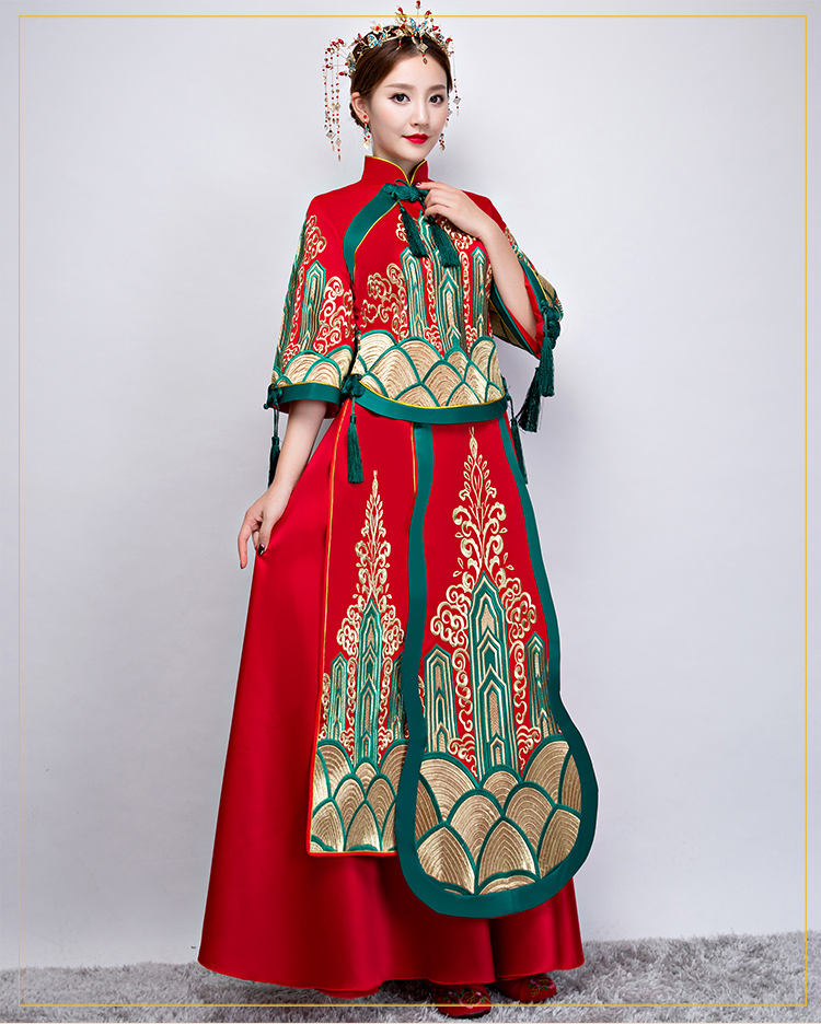 家佳樂(lè)文學(xué)秀禾服中式禮服，新娘結(jié)婚禮服