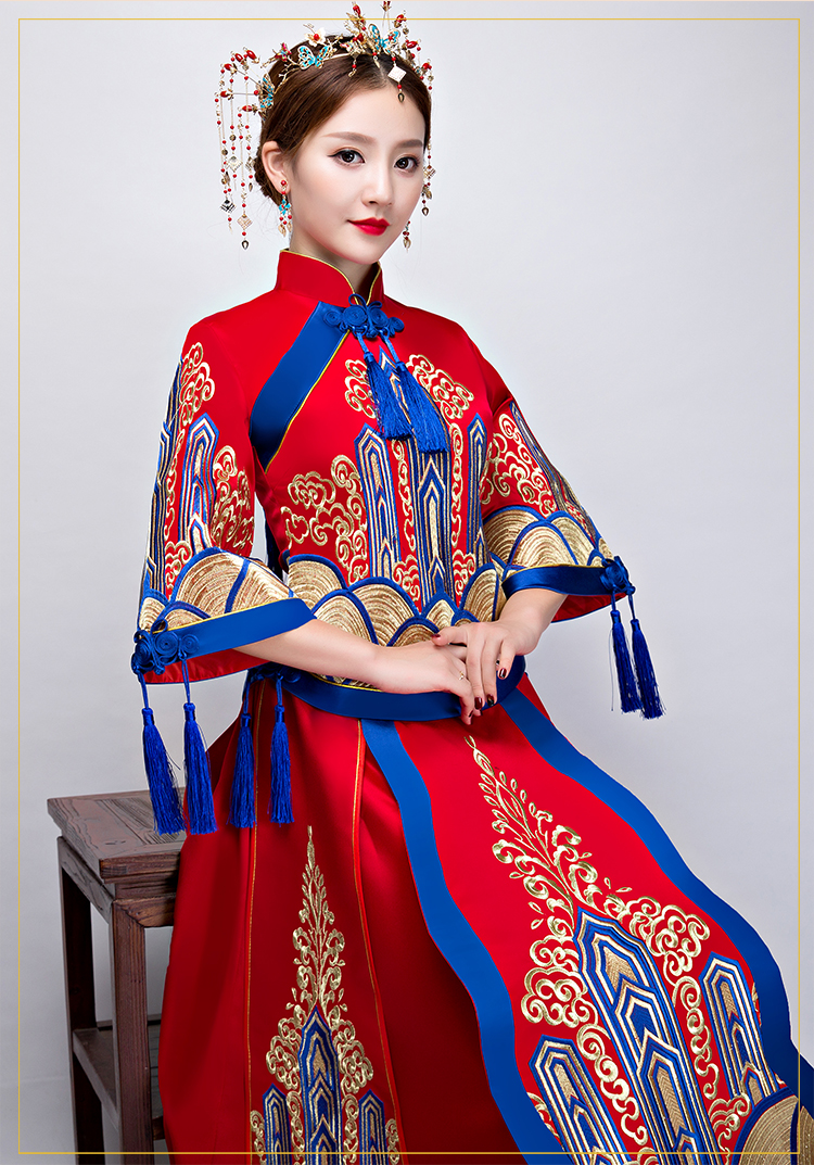 家佳樂文學(xué)中式禮服，新娘結(jié)婚禮服