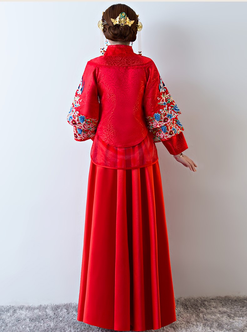 古色古香中式禮服，家佳樂文學新娘結(jié)婚禮服