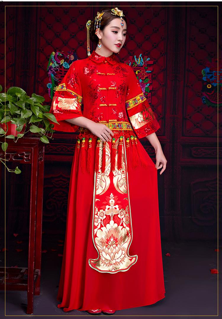 復古秀禾服中式禮服，家佳樂文學新娘結婚禮服