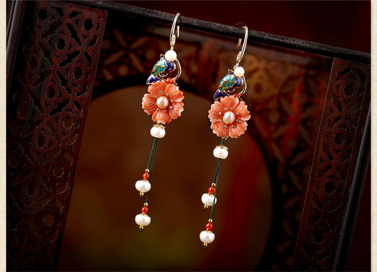 一生有你耳環(huán)，貝殼雕花首飾