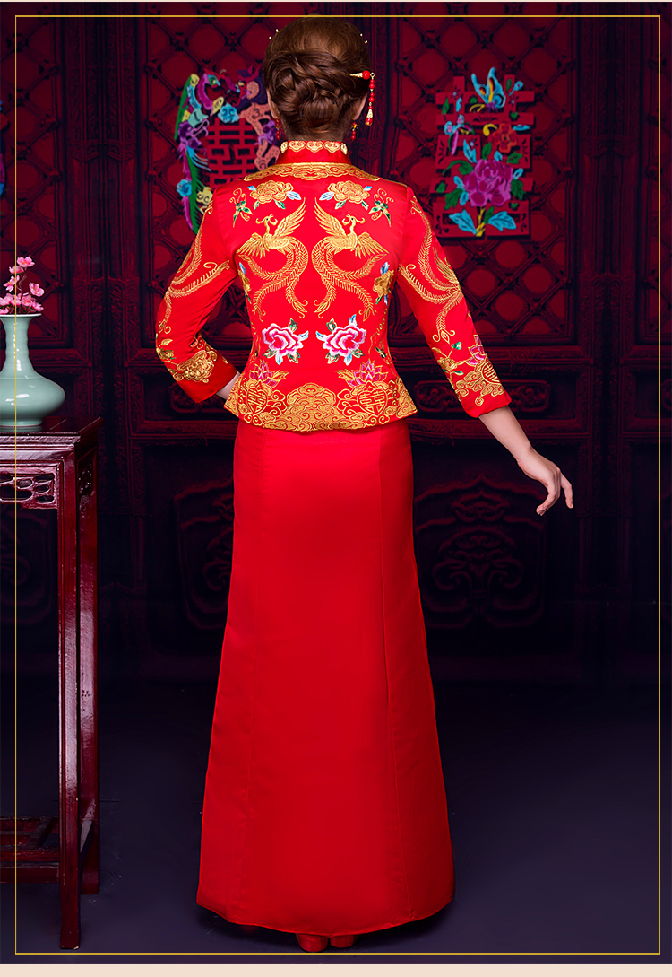 儒雅裙擺新娘禮服，魅力時尚中式禮服