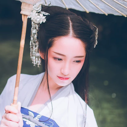 清秀女生頭像，唯美古風真人頭像