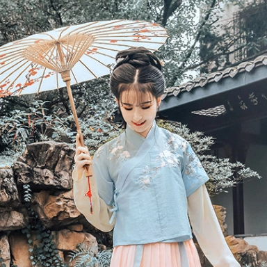 漢服帶傘女生頭像，唯美古風(fēng)真人頭像