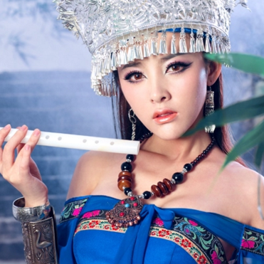 性感孔雀翎女生頭像，唯美古風(fēng)真人頭像