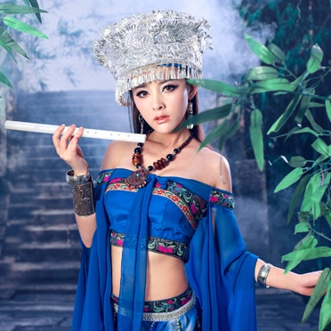 性感孔雀翎女生頭像，唯美古風(fēng)真人頭像