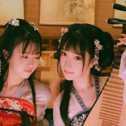 清新淡雅漢服閨蜜頭像，唯美古風(fēng)真人頭像