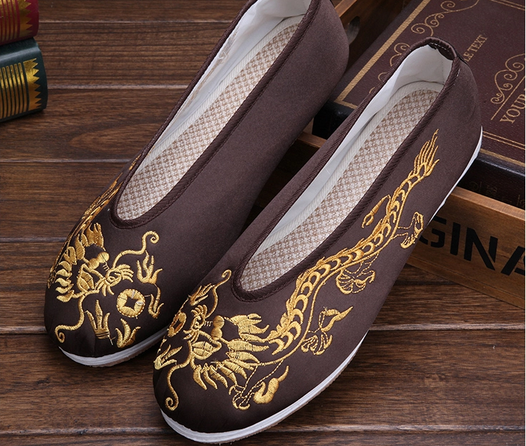 時(shí)尚家佳樂(lè)文學(xué)繡花鞋，男士手工千層底繡花鞋