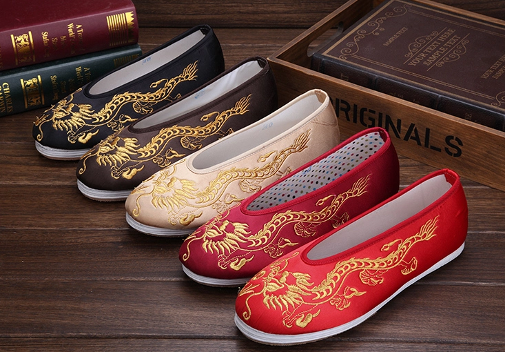 時(shí)尚家佳樂(lè)文學(xué)繡花鞋，男士手工千層底繡花鞋