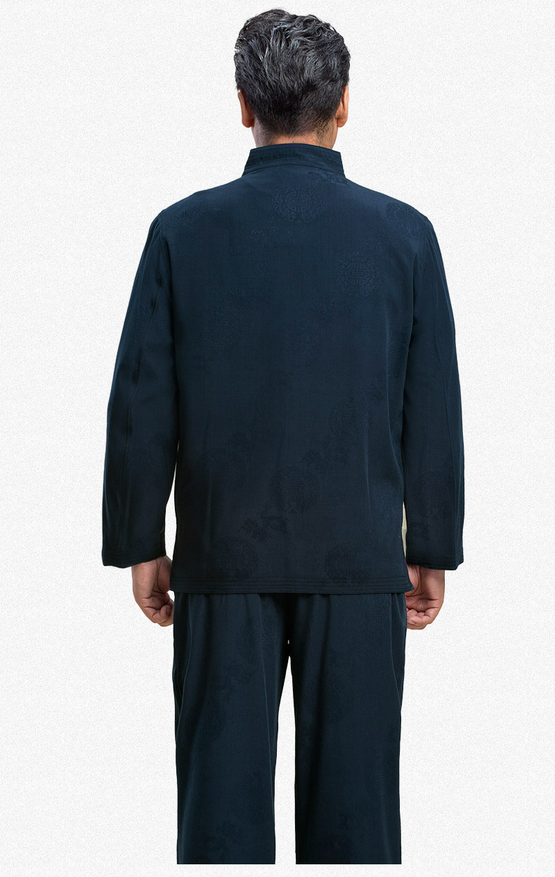 家佳樂文學精致提花紋男士加厚唐裝