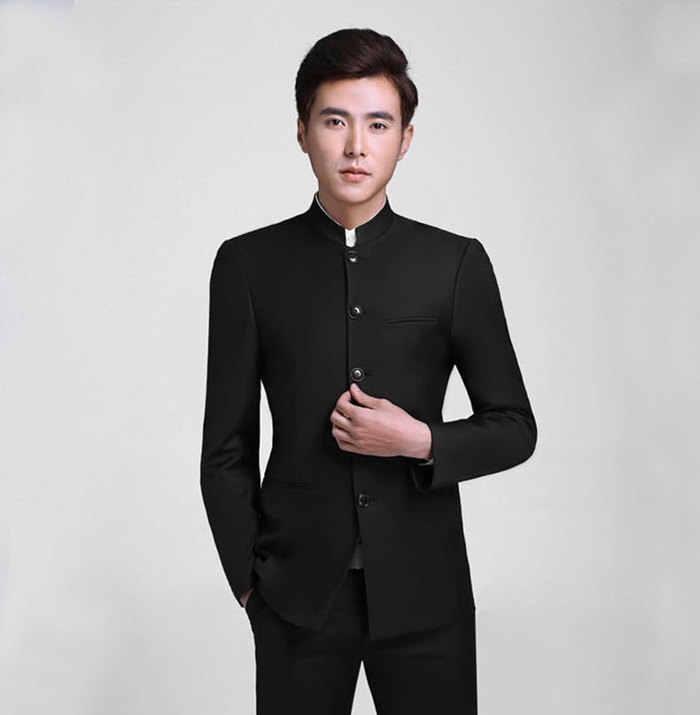 家佳樂文學(xué)立領(lǐng)男士簡(jiǎn)約修身中山裝