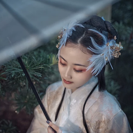 妖艷帶傘女子頭像，唯美古風(fēng)真人頭像