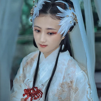 妖艷帶傘女子頭像，唯美古風(fēng)真人頭像