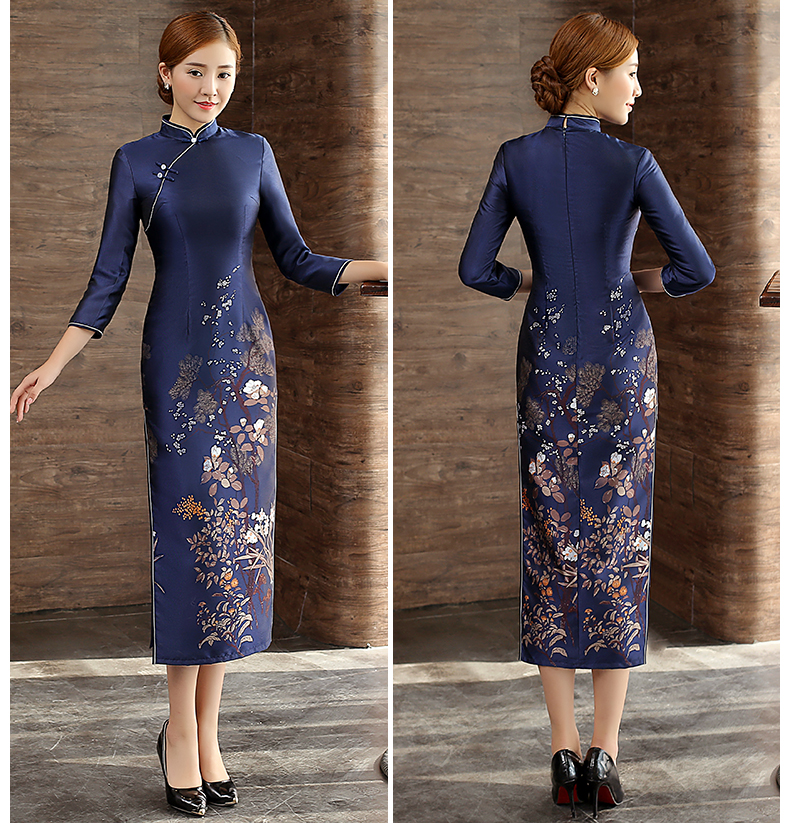 藍沁古典旗袍，復古唯美旗袍裙