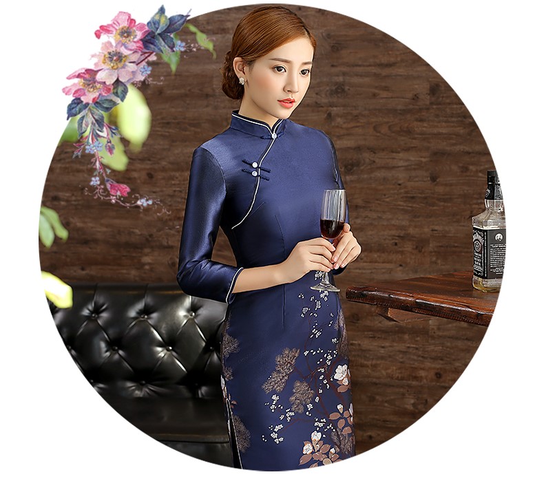 藍沁古典旗袍，復古唯美旗袍裙