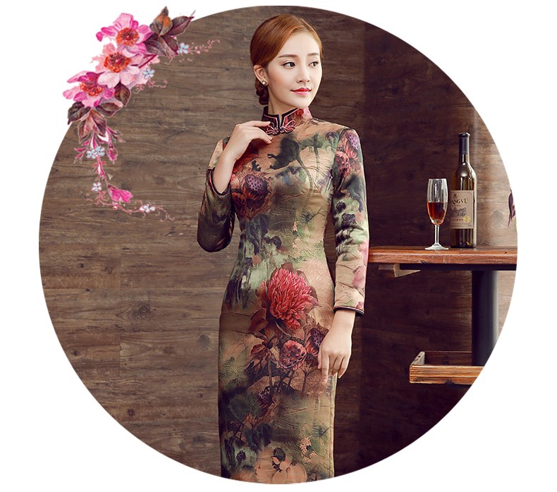 彤艷古典旗袍，復(fù)古唯美旗袍裙