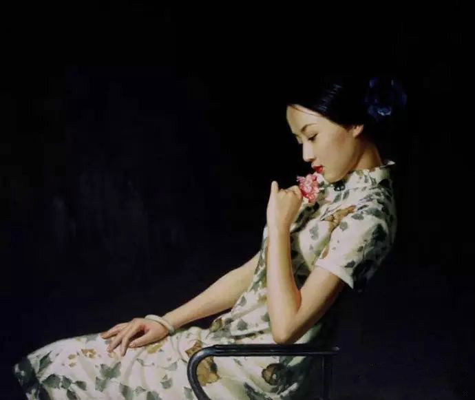 風(fēng)情萬種的油畫旗袍女子！