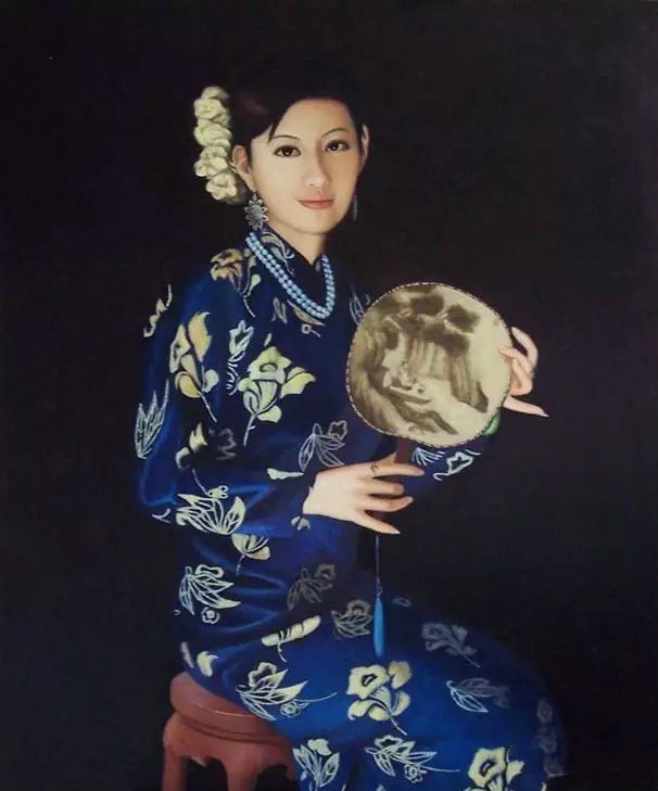 風(fēng)情萬種的油畫旗袍女子！