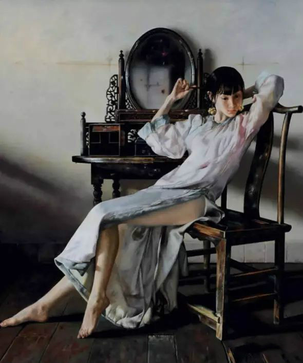 風(fēng)情萬種的油畫旗袍女子！