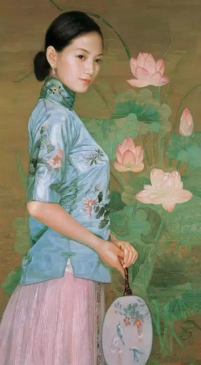 風(fēng)情萬種的油畫旗袍女子！