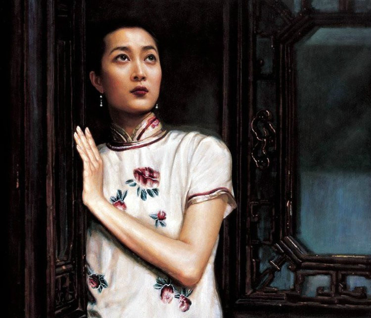 風(fēng)情萬(wàn)種的油畫(huà)旗袍女子！