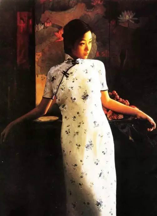 風(fēng)情萬(wàn)種的油畫(huà)旗袍女子！