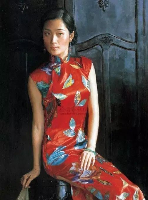 風(fēng)情萬種的油畫旗袍女子！