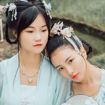 并蒂閨蜜頭像，唯美古風(fēng)真人頭像