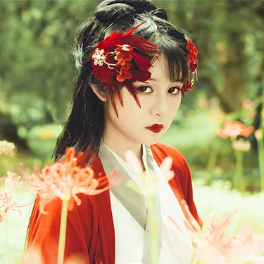 嬌艷彼岸花女生頭像，唯美古風(fēng)真人頭像