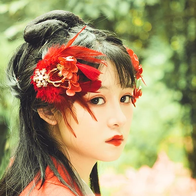 嬌艷彼岸花女生頭像，唯美古風(fēng)真人頭像