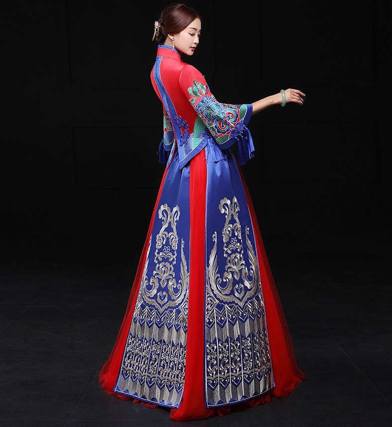 復(fù)古文藝中式禮服，家佳樂文學(xué)新娘結(jié)婚禮服