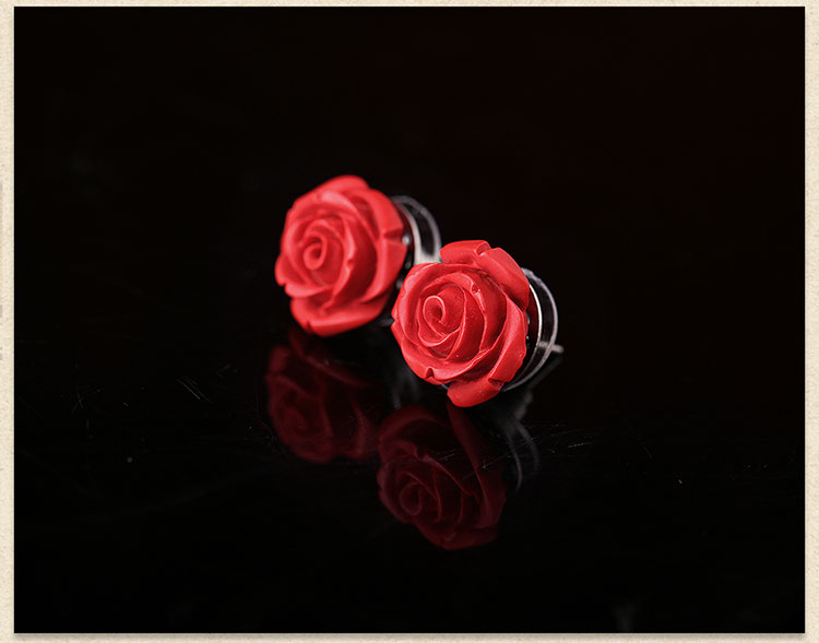 家佳樂文學(xué)玫瑰花朵復(fù)古氣質(zhì)耳釘首飾