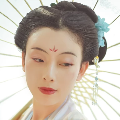 古韻帶團扇女生頭像,唯美古風(fēng)真人頭像