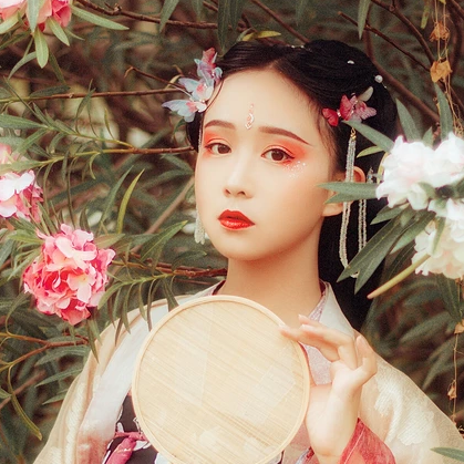 蝶蓮花女生頭像，唯美古風(fēng)真人頭像