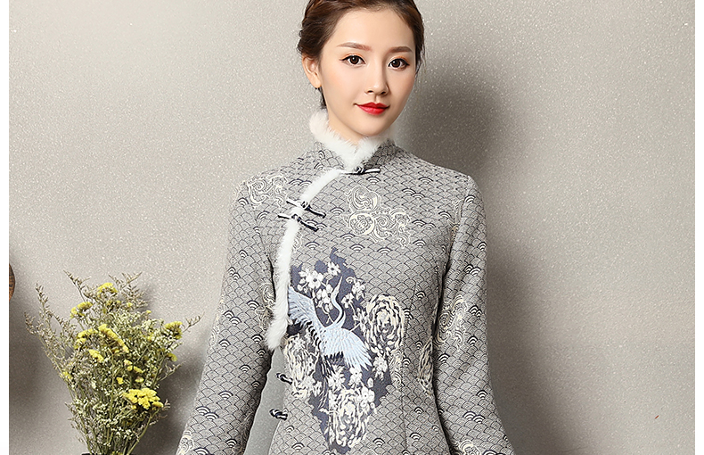 鶴翔復古加厚女士唐裝