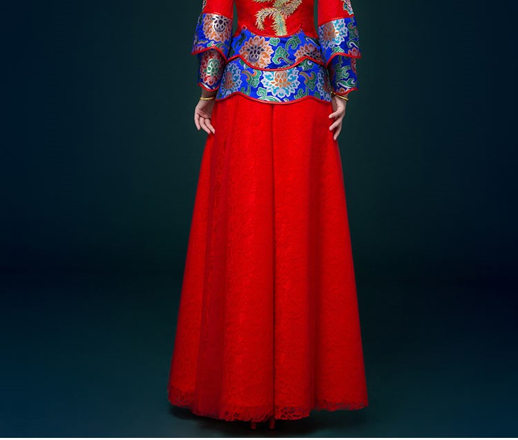 家佳樂文學(xué)中式禮服，鳳凰刺繡新娘結(jié)婚禮服