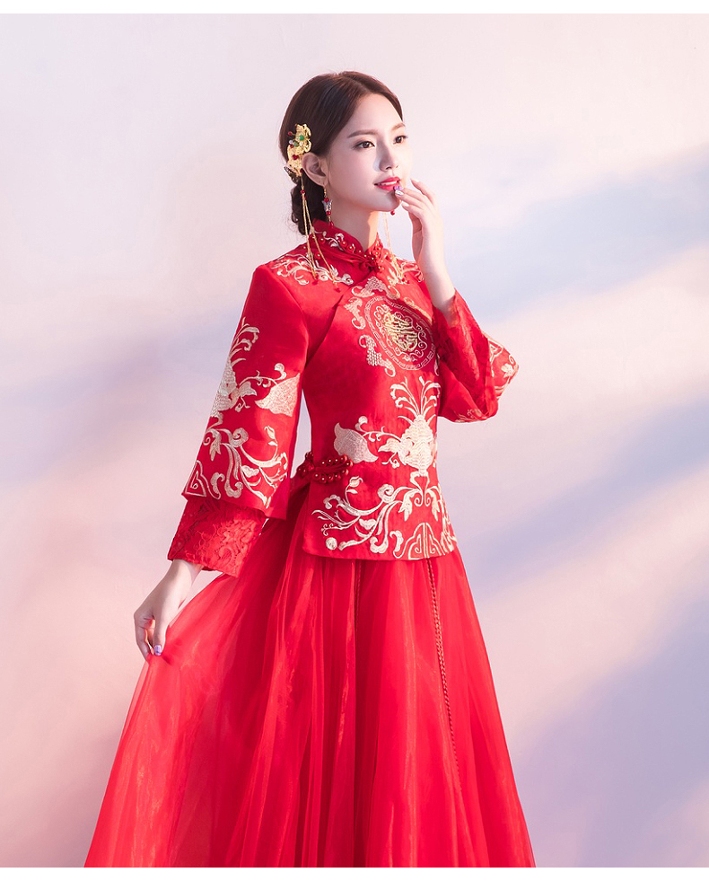 喜字中式禮服，唯美家佳樂文學(xué)新娘禮服