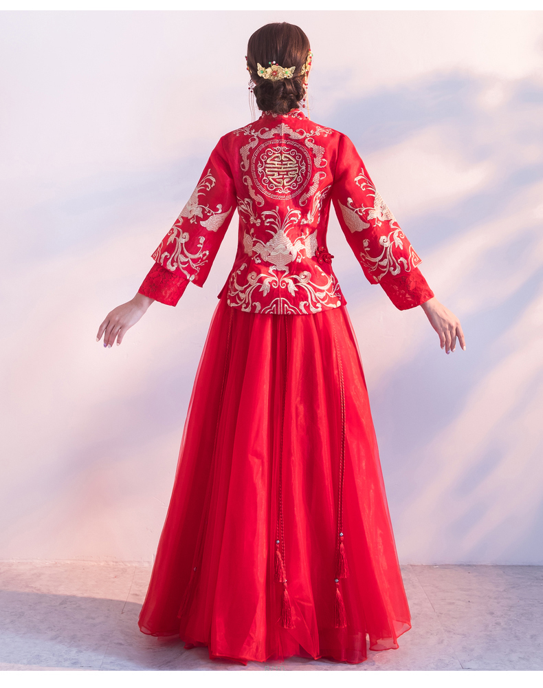 喜字中式禮服，唯美家佳樂文學(xué)新娘禮服