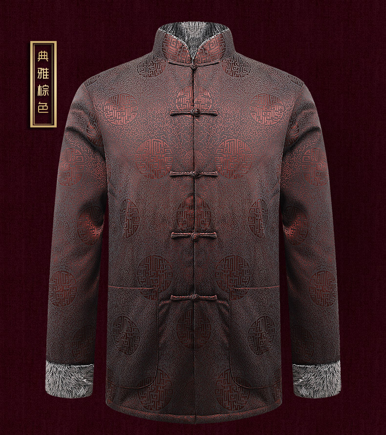 古典花紋男士唐裝，復(fù)古風(fēng)喜慶唐裝