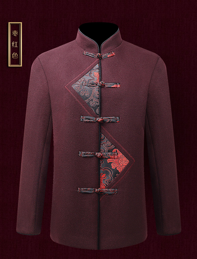 古典情侶羊毛妮唐裝，復(fù)古風(fēng)中式唐裝